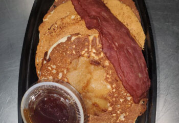 Apple Cinnamon Pancakes with Turkey Bacon