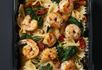 Caramelized Onion Shrimp Pasta