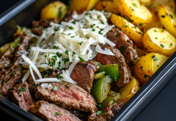 Philly Cheese Flank Steak Bowl
