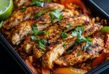 Chicken Burrito Bowl with Fajita Bell Peppers