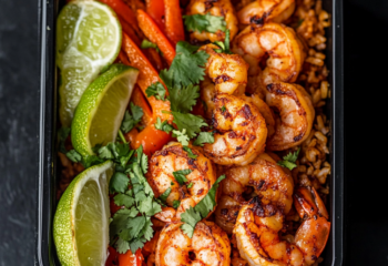 Shrimp Burrito Bowl with Fajita Bell Peppers