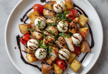 Balsamic Caprese Chicken over Roasted Potatoes