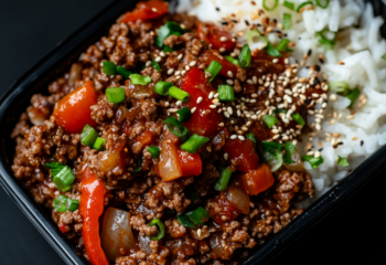 Chili Beef with White Rice Bowl