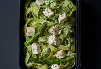 Chicken Verde Pasta with Ricotta and Asparagus