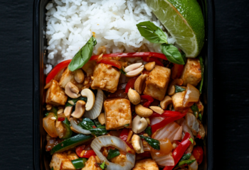 Thai Peanut Basil Tofu Bowl