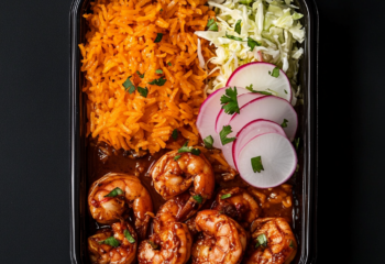 Shrimp Mole with Spanish Rice