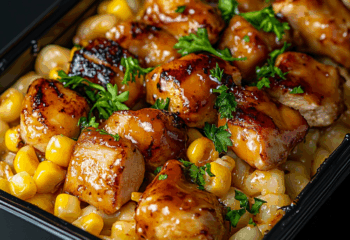 Hot Honey Chicken Mac n' Cheese with Corn