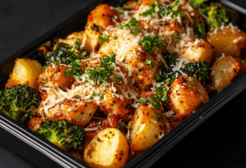 Chicken Trapenese over Roasted Potatoes
