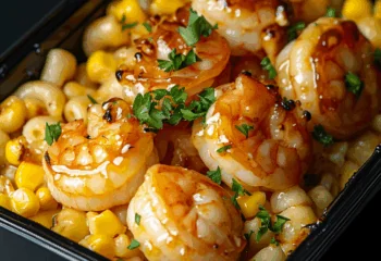 Hot Honey Shrimp Mac n' Cheese with Corn