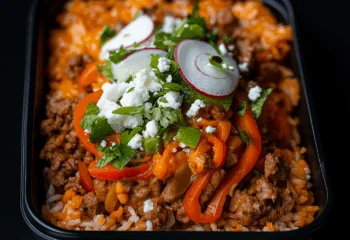 Tomatillo Ground Beef Fajita Bell Pepper Bowl