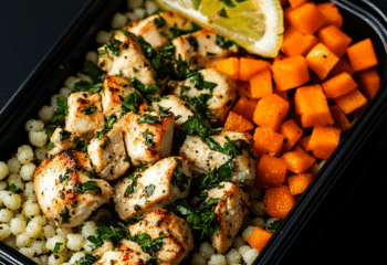 Chimichurri Chicken Paired with Couscous and Carrots