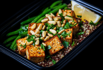 Mediterranean Tofu Bites with Pine Nuts