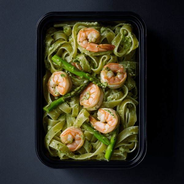 Shrimp Verde Pasta with Ricotta & Asparagus | Chicago Meal Prep | MyoMeals