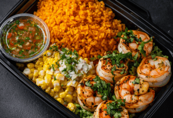 Sauteed Shrimp Tinga Burrito Bowl