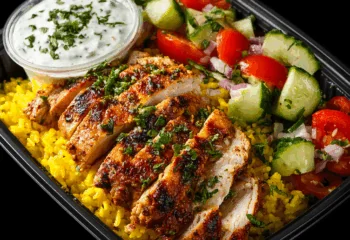 Mediterranean Chicken Strips with Tzatziki Sauce