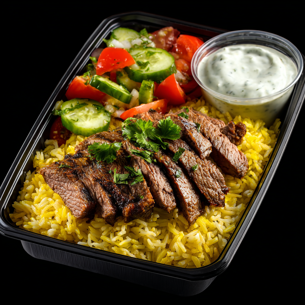 Mediterranean Steak Strips with Tzatziki Sauce