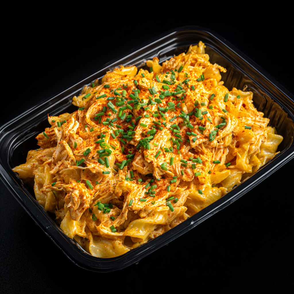 Shredded Buffalo Chicken Mac n' Cheese