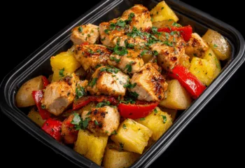 Hawaiian Pineapple Chicken over Roasted Potatoes