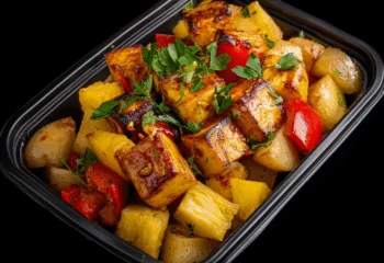 Hawaiian Pineapple Tofu over Roasted Potatoes