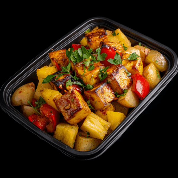 Hawaiian Pineapple Tofu over Roasted Potatoes | Healthy Lunch & Dinner Delivery Chicago