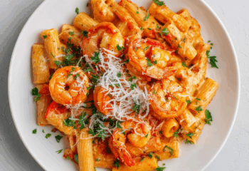 Creamy Shrimp Tomato Rigatoni