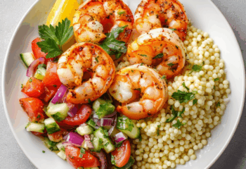 Lemon Sauteed Shrimp Greek Bowl Lemon Sauteed Shrimp Greek Bowl