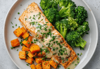 Dijon Garlic Salmon Sweet Potato Skillet