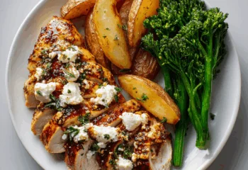 Hot Honey Feta Chicken and Potato Wedges