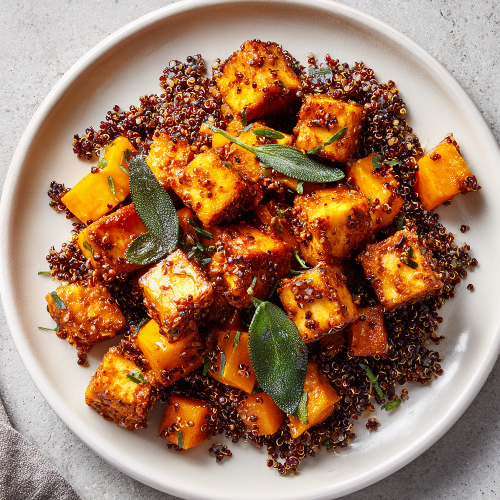 Brown Butter Sage Tofu over Quinoa