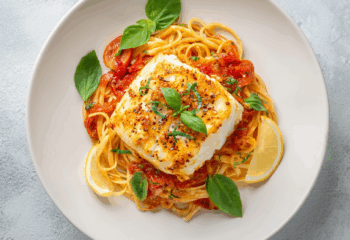 Tuscan Baked Cod Linguini