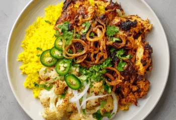 Chicken Shawarma with Saffron Rice and Cauliflower