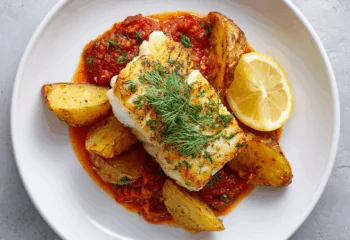 Capri Tomato Basil Cod over Roasted Lemon Potatoes