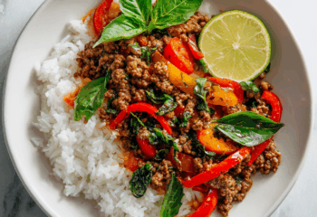 Thai Basil Ground Beef Bowl
