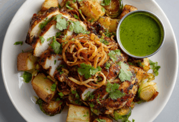 Peruvian Balsamic Chicken over Potatoes