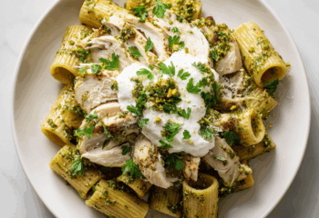 Chicken Burrata Pistachio Pesto Rigatoni