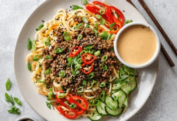 Ground Beef Peanut Chili Noodles