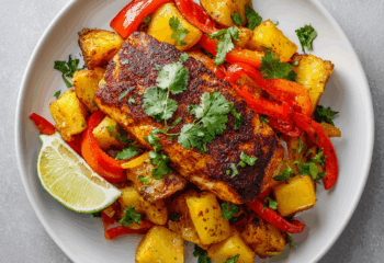 Blackened Cajun Cod with Bell Peppers and Potatoes