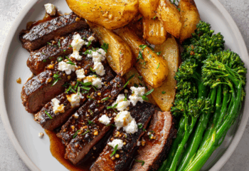 Hot Honey Feta Steak and Potato Wedges