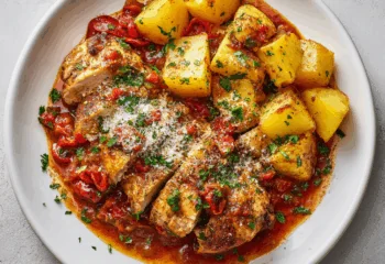 Sliced Chicken Cacciatore and Potatoes