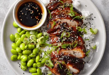Char Siu Chicken with Jasmine Rice and Edamame
