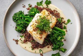 Tuscan Cod with Quinoa and Broccoli Tuscan Cod with Quinoa and Broccoli