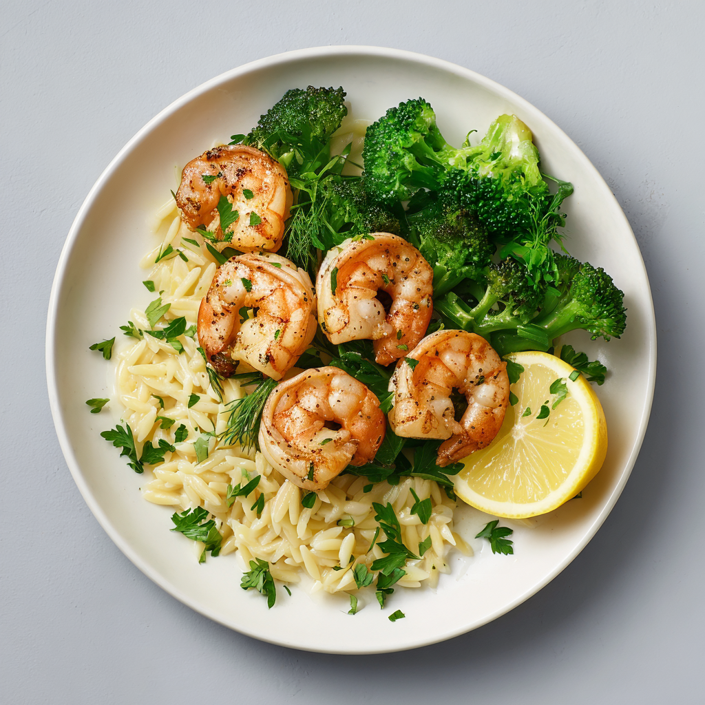 Lemon Dill Shrimp Orzo