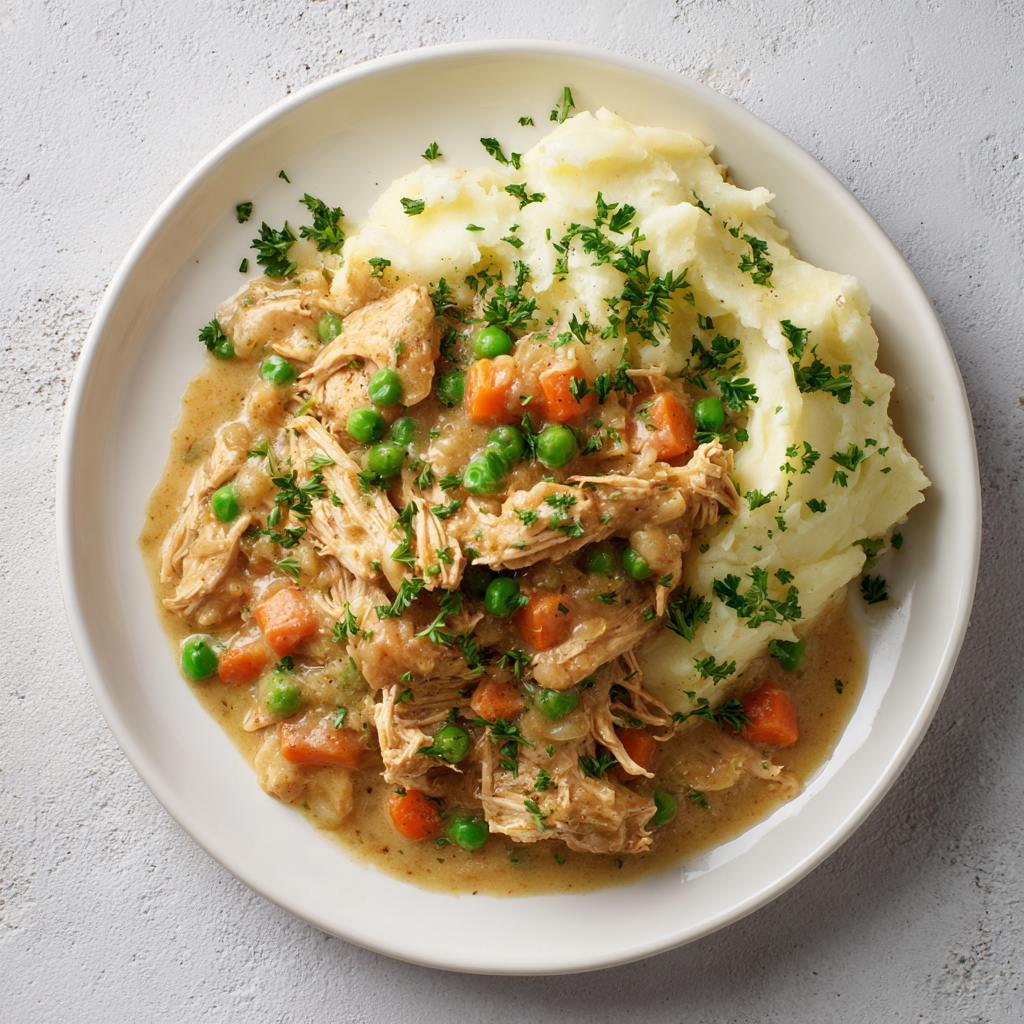 Shredded Chicken Pot Pie