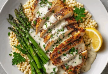 Rosemary Lemon Chicken with Couscous and Asparagus