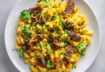 Smokey Steak with Broccoli Mac n Cheese