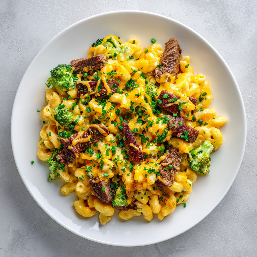 Smokey Steak with Broccoli Mac n Cheese