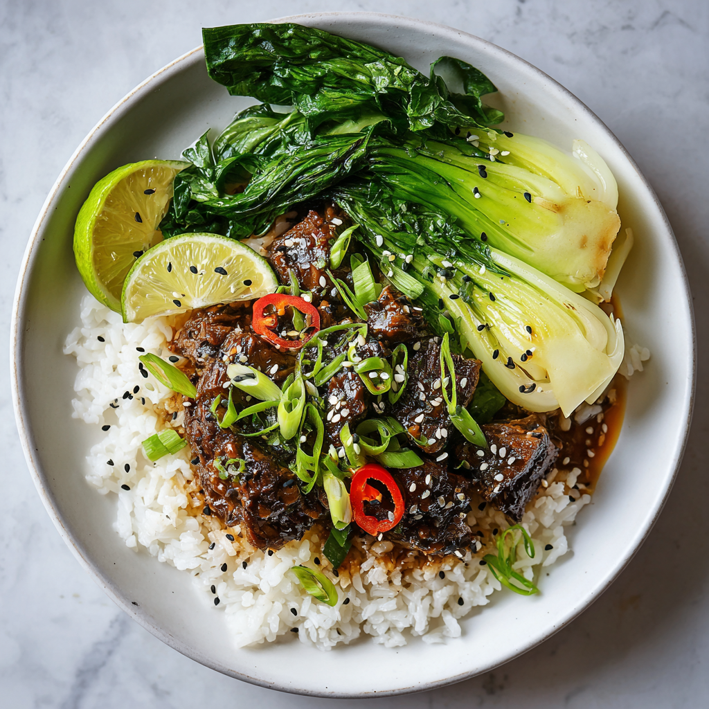 Lemongrass Coconut Braised Beef with Bok Choy