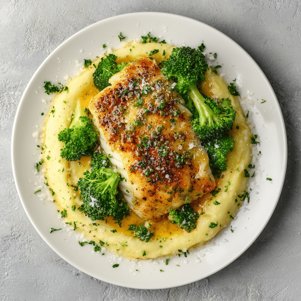 Cod Piccata and Mashed Potatoes