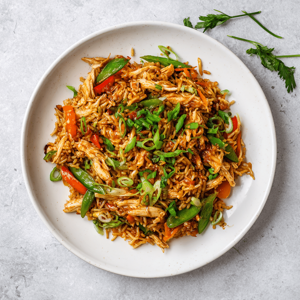 Shredded Chicken Stir Fry Bowl