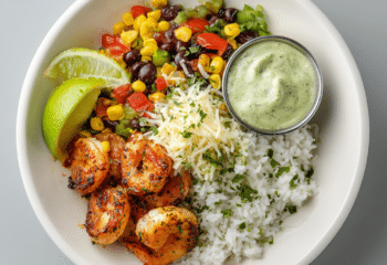 Sauteed Shrimp Burrito Bowl